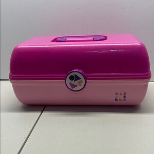 Vintage Light Pink CABOODLE Makeup Carrying Case with Mirror Pink / Hot Pink